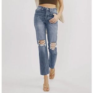 Kancan Dixon Blue Ultra High Rise 90's Boyfriend Jeans 31